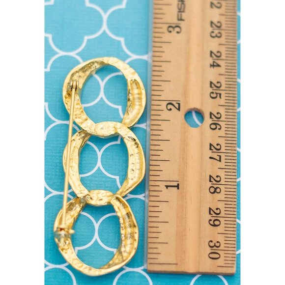 Vintage Golden Links Brooch - R29 - Picture 2 of 2